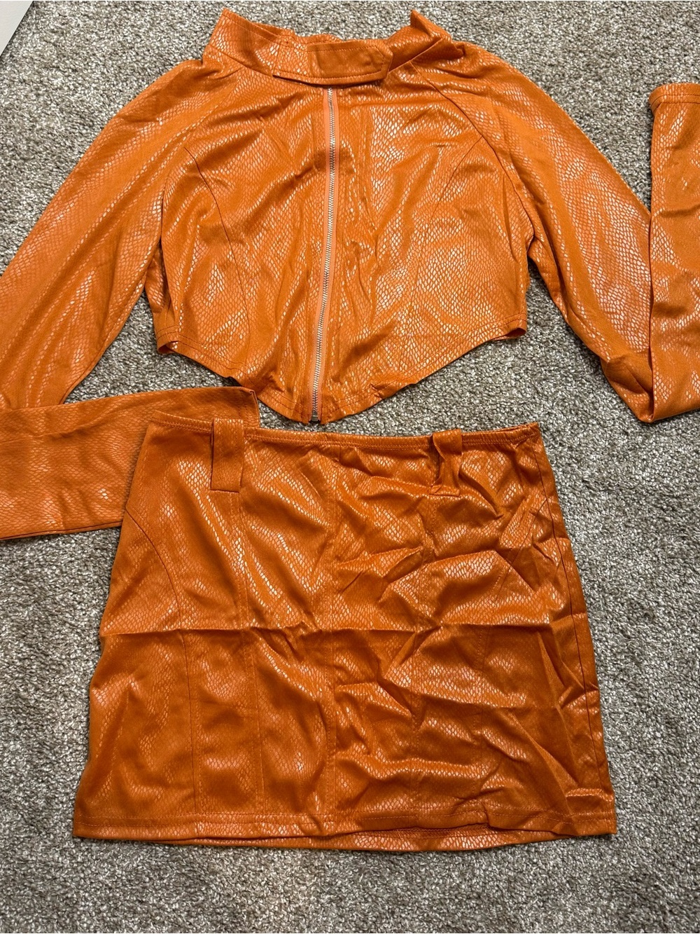 Womens Orange  Mini Skirt